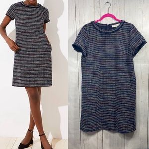 LOFT Striped Mini Dress - Blue and Pink